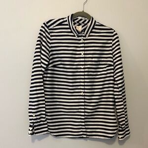 Gap Women’s M Tailored Horizontal Striped Shirt blue Silver Classic